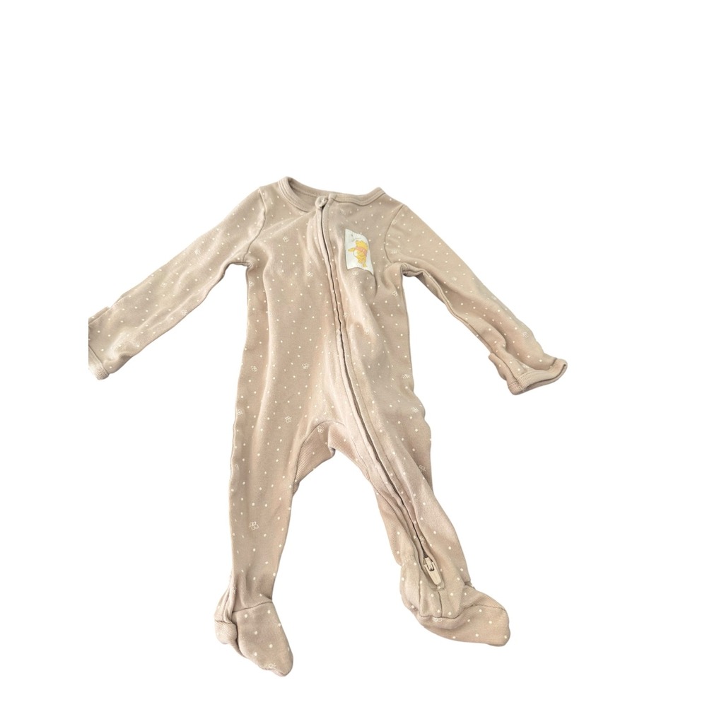 Disney Baby Winnie the Pooh Cloud Island Footed Sleeper Newborn Beige Bee Zip